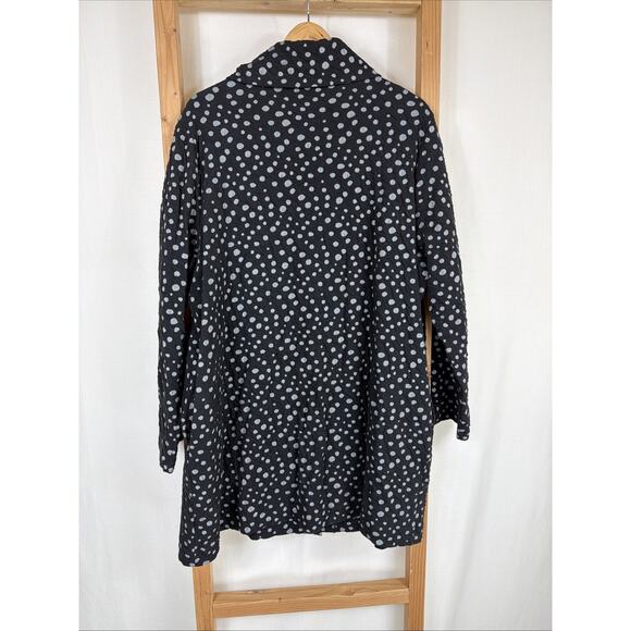 Chalet USA Black White Polka Dot Button Down Pockets Jacket #1378 Size 1X - Picture 4 of 5